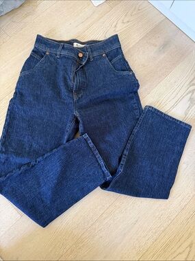 Madewell High-Rise Straight Jeans in Dark Blue Denim